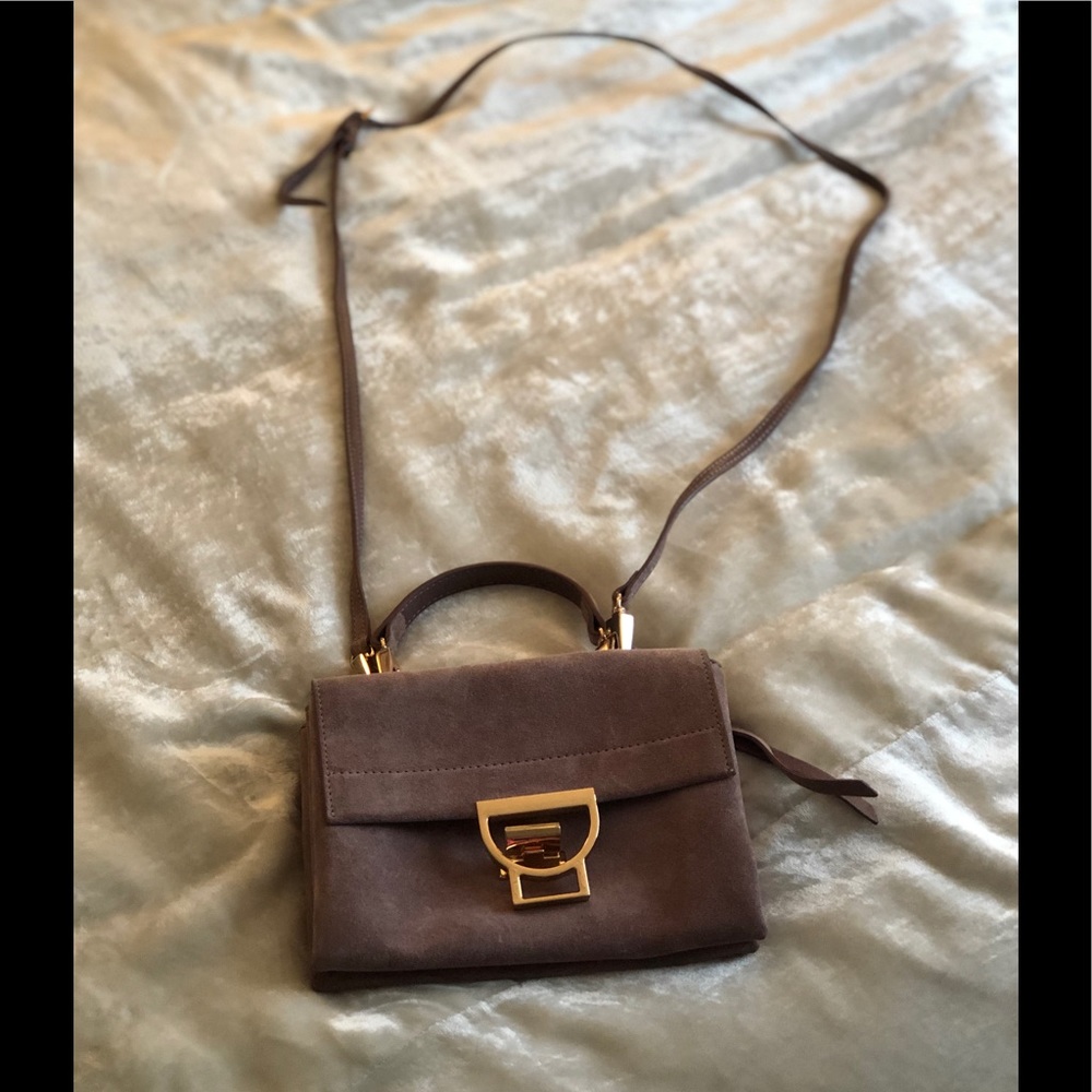 Coccinelle Lilac Shoulder Bag suede